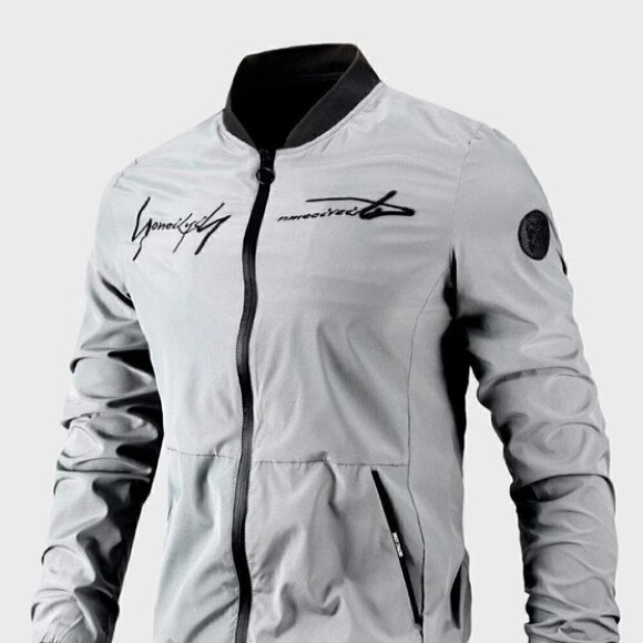 Gray Casual Men's Bomber Jacket